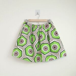 Carven Lime Green Patterned Skirt